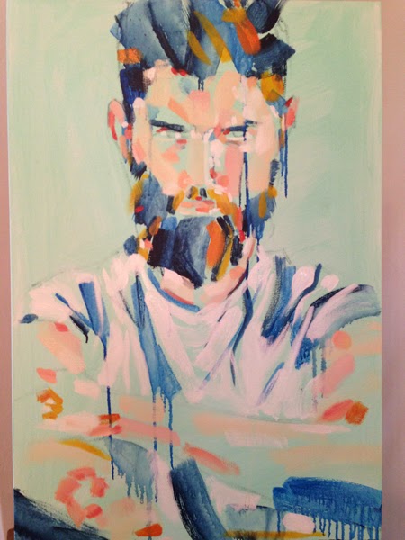 450x600 The Painted Blackbird Oil Painting Hipster Love - Hipster Painting