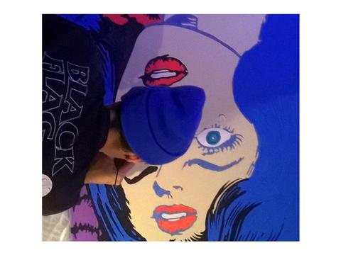 480x360 Trippy Double Vision Pin Up Pop Art Painting For Sale Palm Treat - Hipster Painting