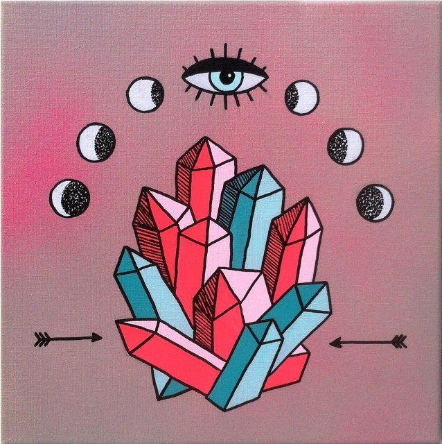 638x640 Wesley Bird Fine Art Drawing, Illustration, Gem Stones, Aztec - Hipster Painting