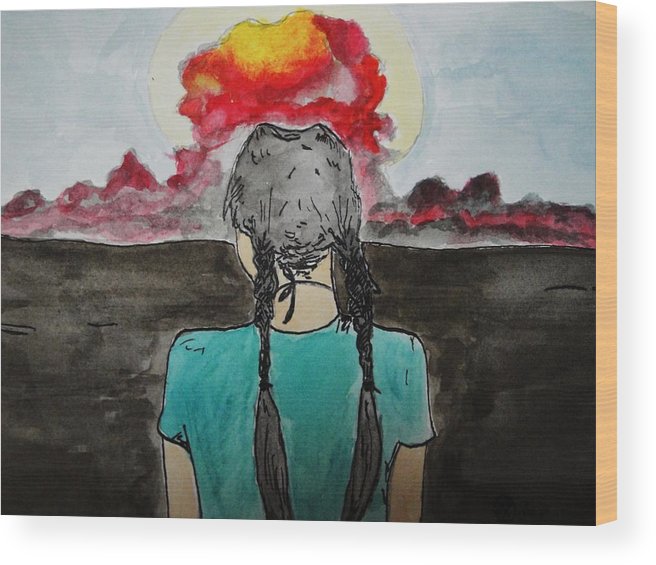 656x565 Hiroshima Wood Print By Kiana Gonzalez - Hiroshima Painting