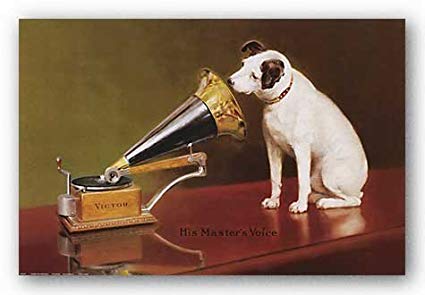 Victor His Master's Voice Dog Art Print – Real Canvas, Small Size, Unframed