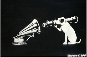 282x184 Dog Art Today Banksy's Dog Art Sells At Sotheby'S - His Masters Voice Painting