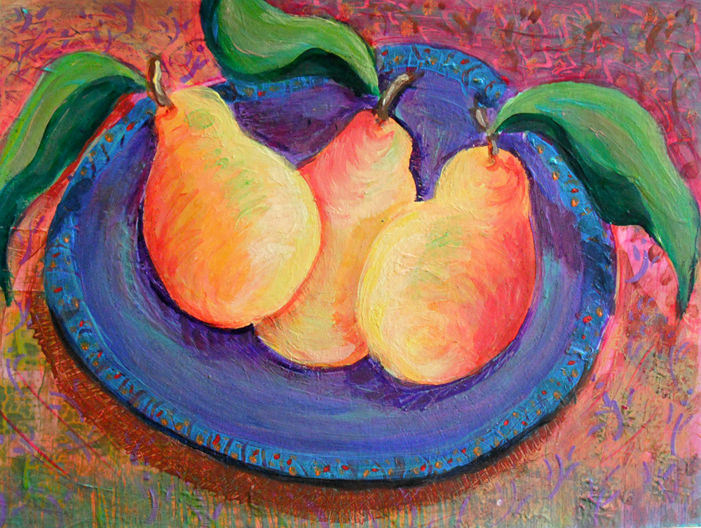 1000x753 Pears Heni's Happy Paintings - Hispanic Painting