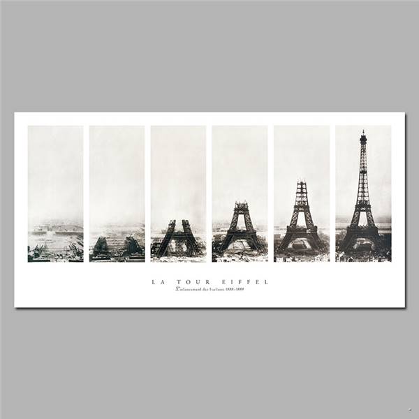 600x600 Retro Landscape For Living Room Decoration Paris Eiffel Tower - History Of Canvas Painting