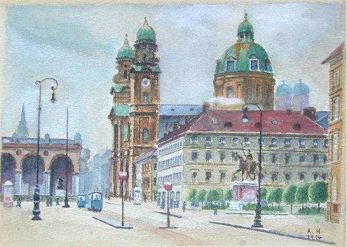 700x500 Adolf Hitler Painting Ordensplatzcu Greeting Card For Sale By - Hitler Painting