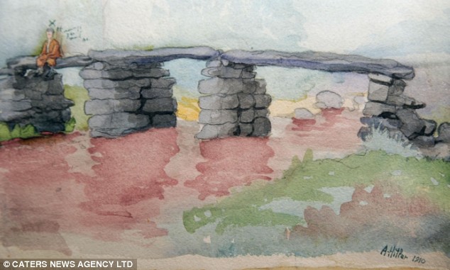 634x381 Face Of A Monster Self Portrait Of Hitler Painted When He Was - Hitler Painting Prints