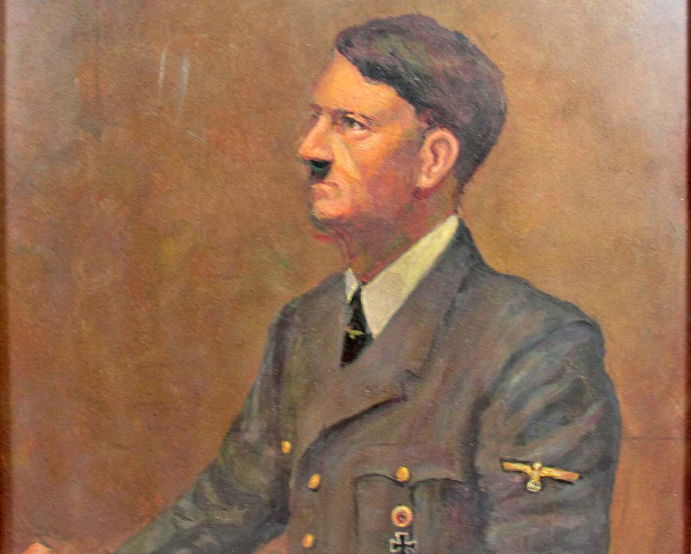 1410x1131 German Nazi Adolf Hitler Framed Original Period Oil Painting - Hitler Portrait Painting