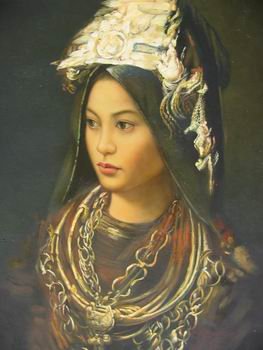 263x350 12x16 Inch Figure Canvas Art Repro Girls Young Hmong - Hmong Art Painting