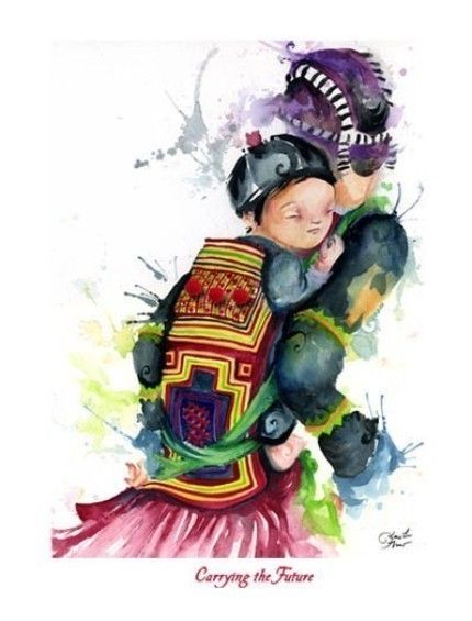 430x565 Hmong Family Symbol T Shirt Hmong Fashion Black - Hmong Art Painting