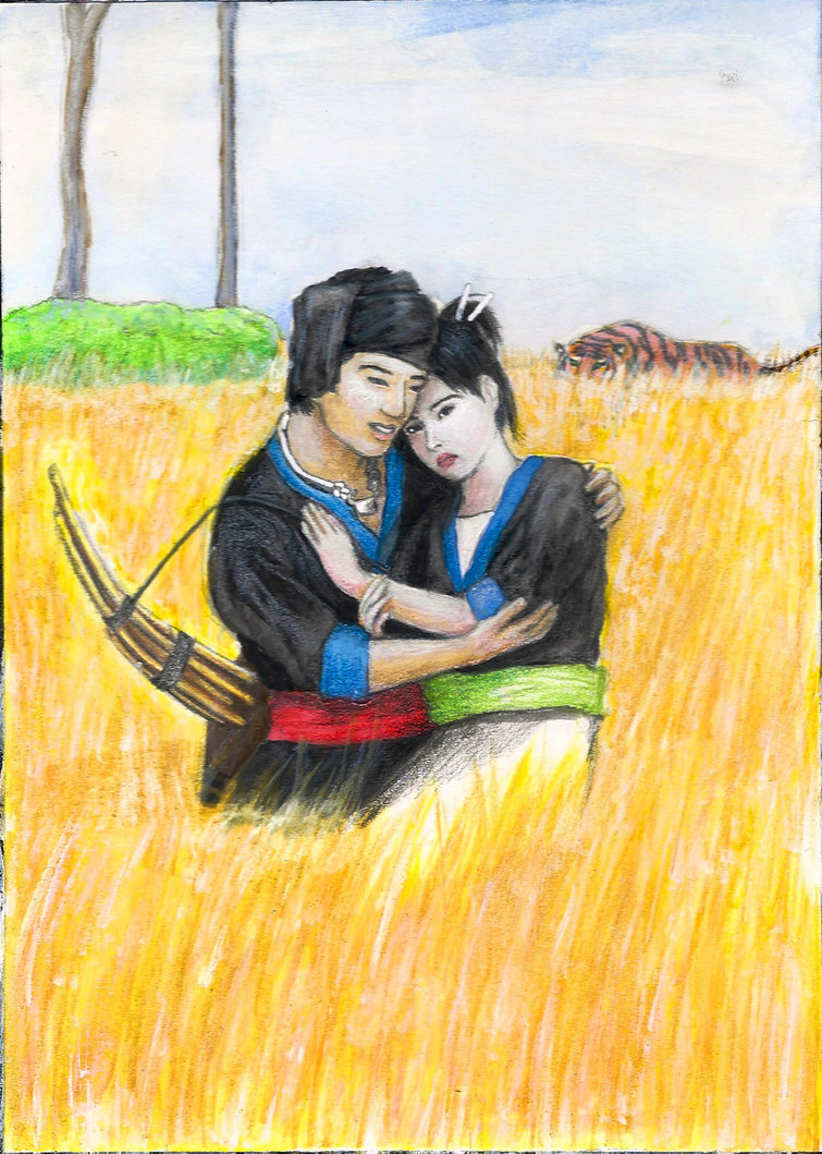 755x1059 Hmong Folk Story Panel - Hmong Painting