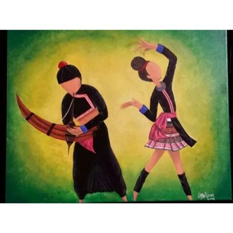 480x480 Hmong Painting, Hmong Art, Hmong Green By Goe Yang My Creations - Hmong Painting