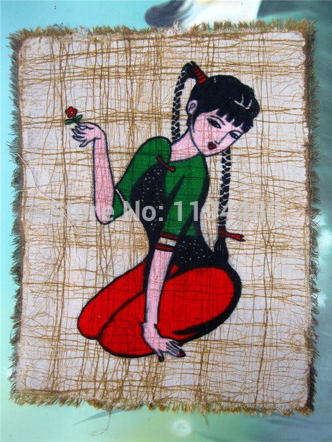 480x640 Chinese National Style Handmade Beauty Girl Batik Printing - Hmong Painting