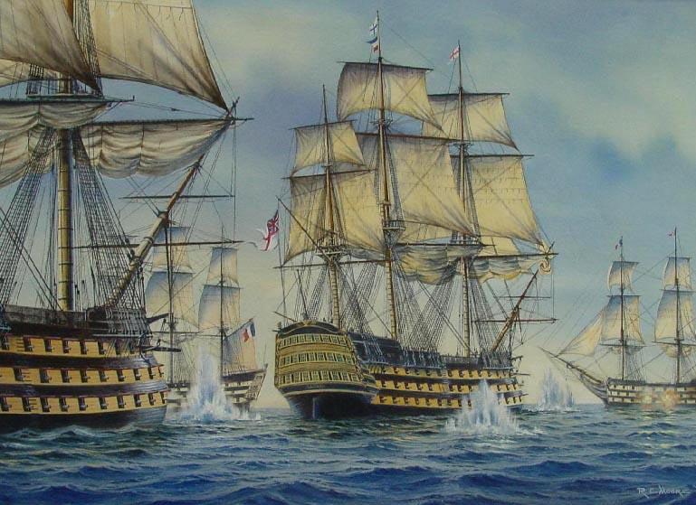 769x559 Oil Painting Of Hms Victory - Hms Victory Painting