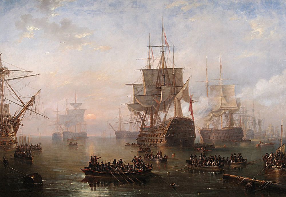 1000x689 Hms Victory Anchored Off The Isle Of Wight Art Print - Hms Victory Painting