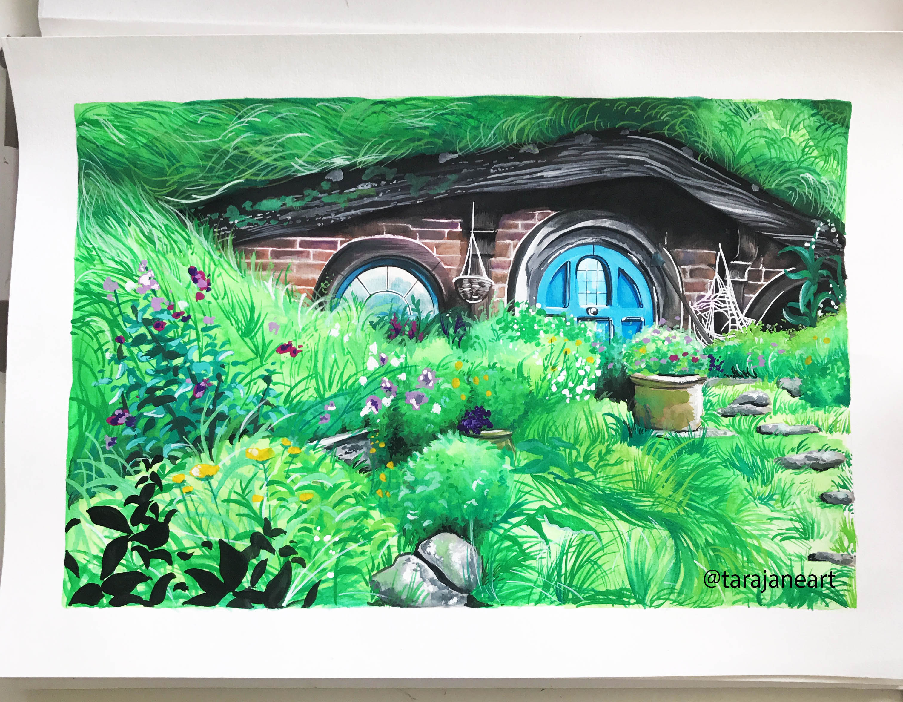 3024x2350 Original Hobbit Hole Tara Jane Art Online Store Powered By - Hobbit Hole Painting