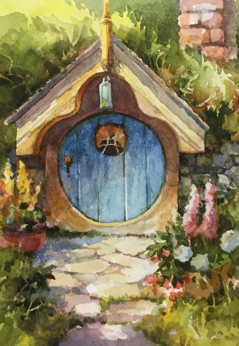 1000x1444 Hobbit House 2 Hobbiton New Zealand Roland Lee - Hobbit Painting