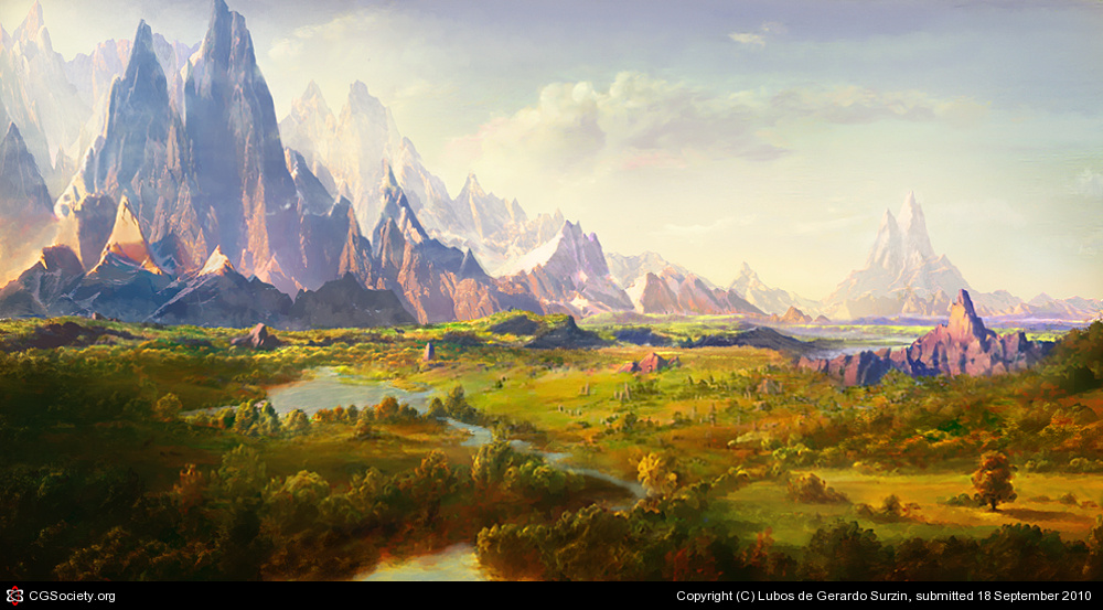1000x553 Hobbit Land Painting By Lubos De Gerardo Surzin 2d Cgsociety - Hobbit Painting