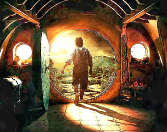 340x270 Hobbit Watercolor Etsy - Hobbit Painting