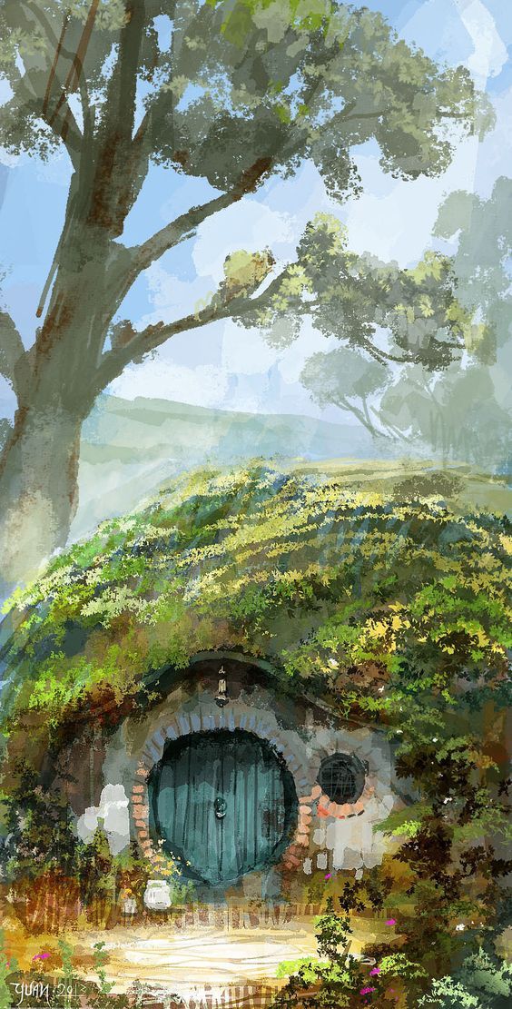 564x1111 Bag End Colors And Refs For App Hobbit, Tolkien - Hobbit Painting