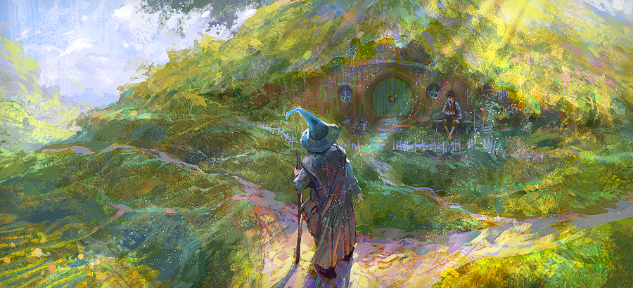 900x410 Hobbit Or There And Back Again By Andrei Pervukhin - Hobbit Painting