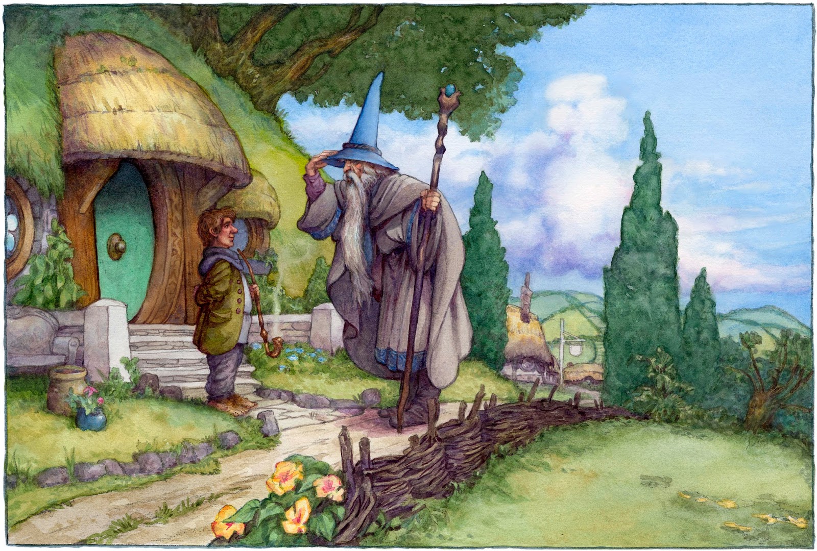 1600x1080 Clinton Art Society David T. Wenzel Noted Illustrator - Hobbit Painting
