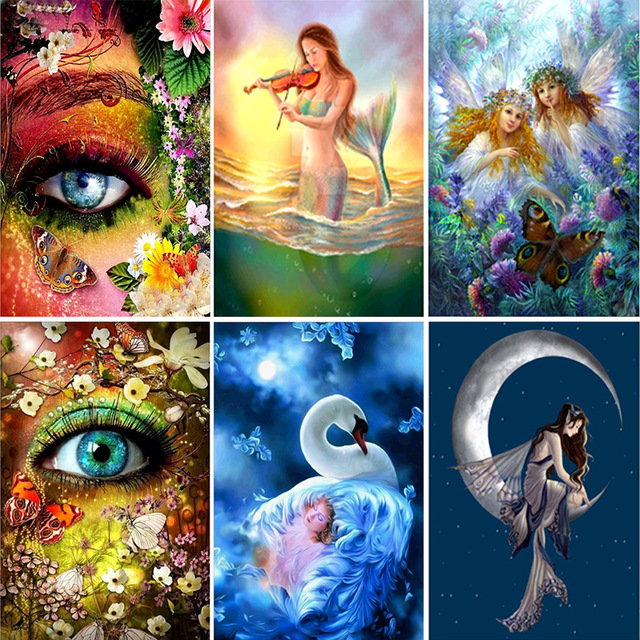 640x640 Hobby Crafts 5d Cartoon Mermaid,fairy,goddess,fat Lady Images - Hobby Painting