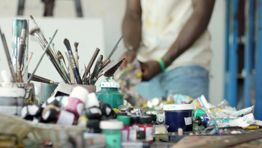 852x480 Stock Video Of Young Black People Painting For Hobby. 12167282 - Hobby Painting