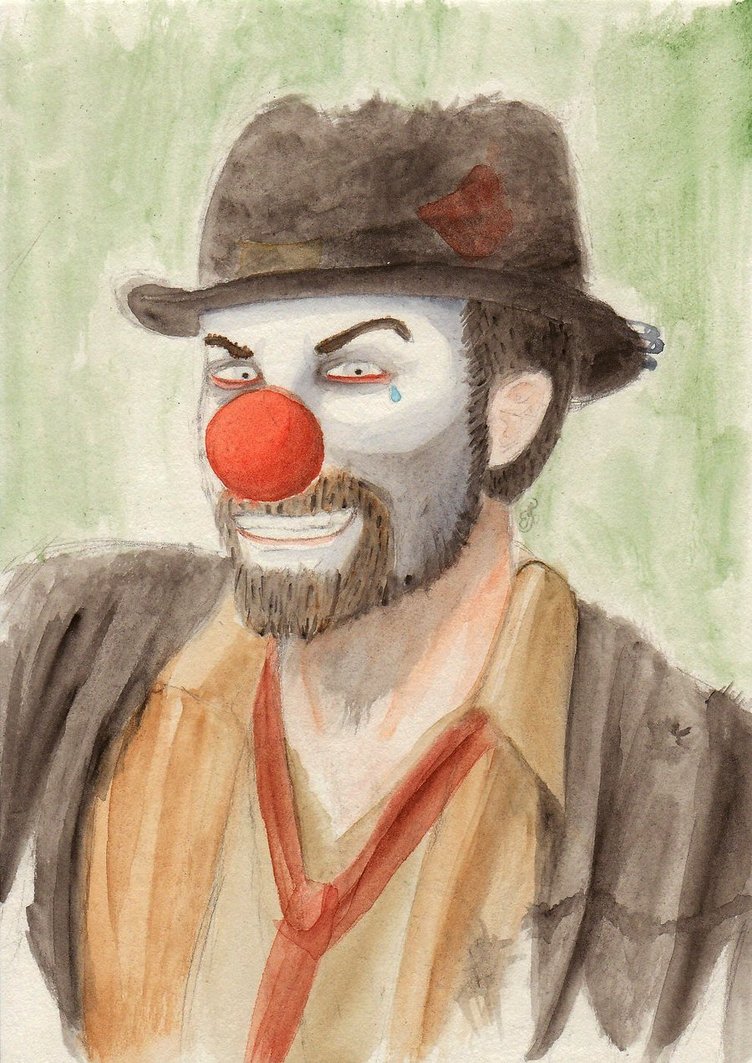 752x1063 Hobo Clown By Sweeneylestrange - Hobo Clown Painting