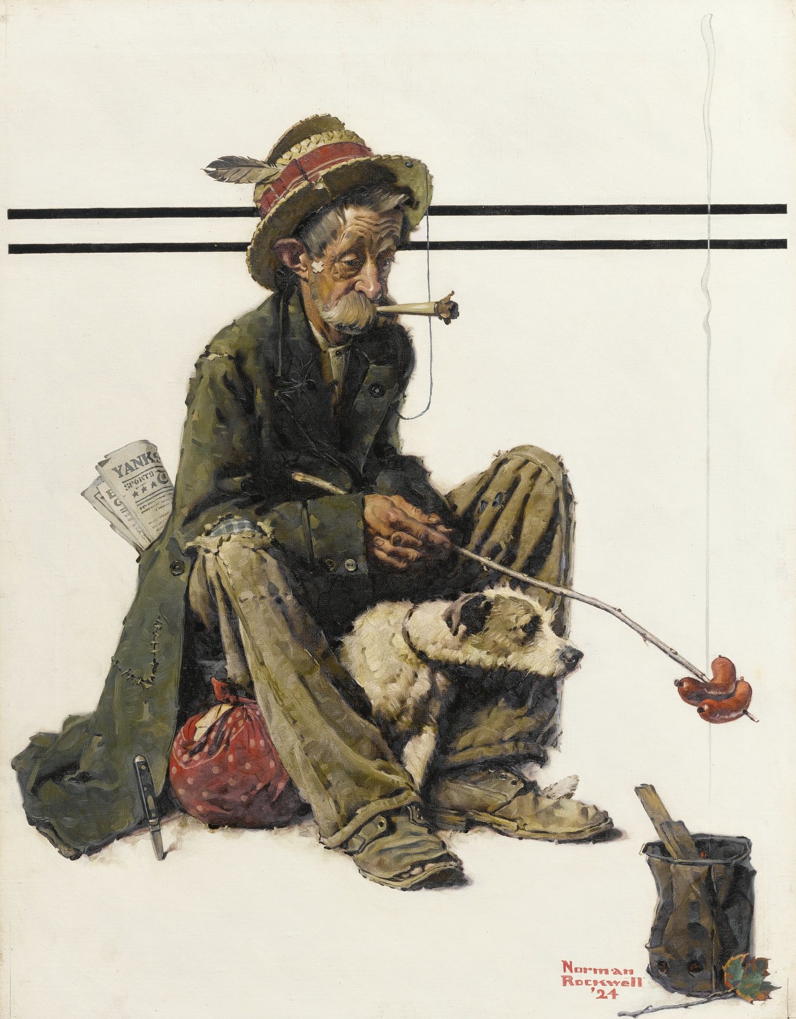 1563x2000 Hobo And Dog (Tramp And Dog), Oil On Canvas. Norman Rockwell - Hobo Painting