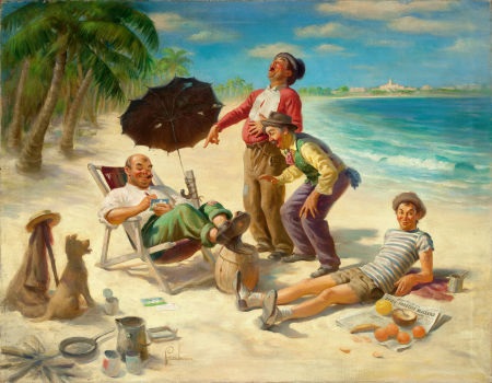 450x350 Hobos Holiday Traveling Hobo Series By Art Frahm On Artnet - Hobo Painting