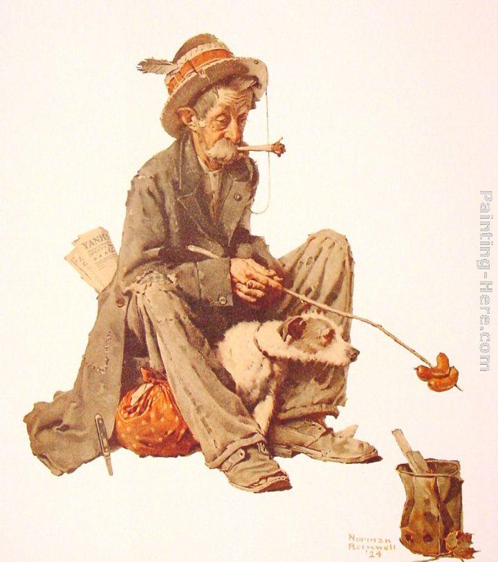 720x812 Norman Rockwell Hobo And Dog Painting Framed Paintings For Sale - Hobo Painting