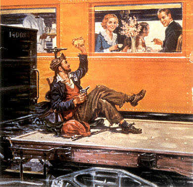 390x377 These Bastards Hobo Life - Hobo Painting