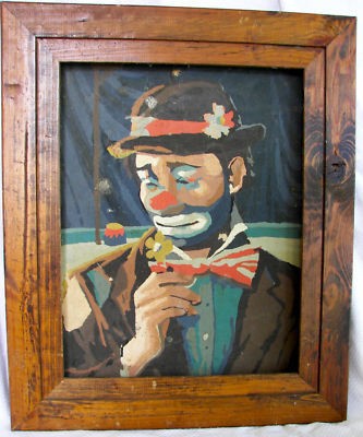 333x400 Vintage Emmett Kelly Hobo Paint By Numbers Oil Painting Amp Wooden - Hobo Painting