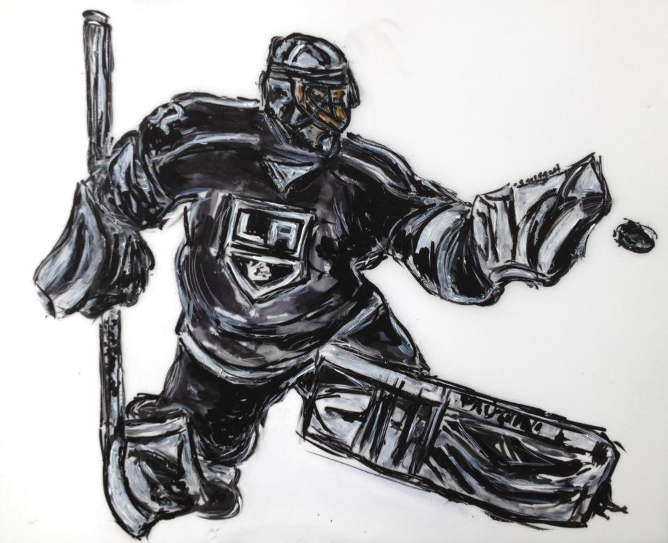 960x780 Painting La Kings Goalie Jonathan Quick Image - Hockey Goalie Painting