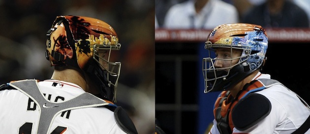 630x273 John Buck Says He's Not Flashy, Just His Helmet - Hockey Helmet Painting