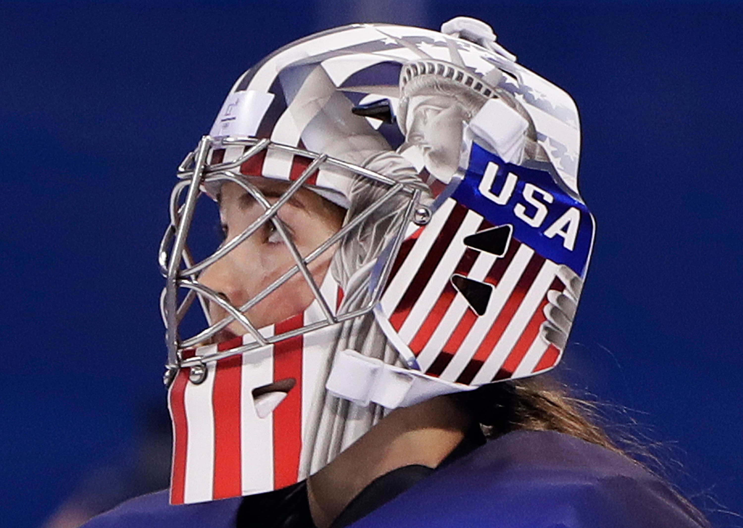 3000x2132 Olympics Give Goalies Chance To Paint Country All Over Masks Nbc - Hockey Helmet Painting