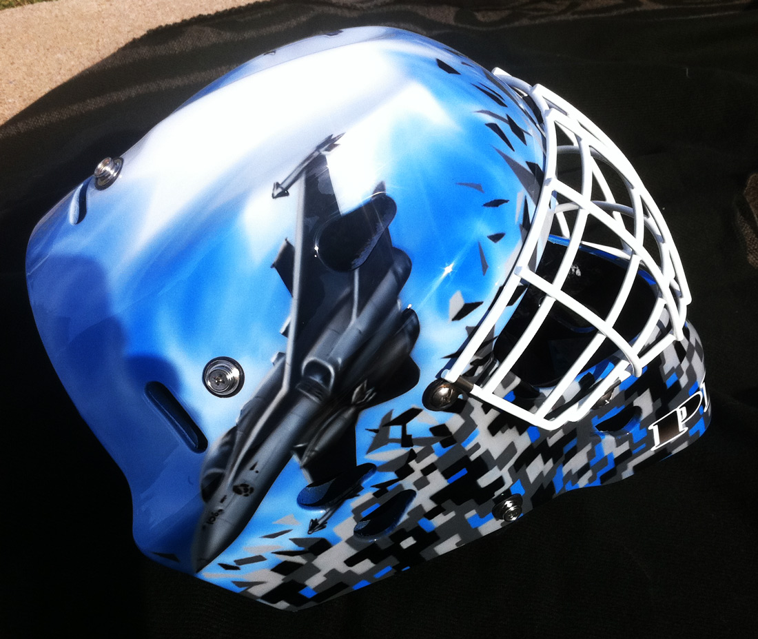 1100x927 Dallas Airbrush - Hockey Helmet Painting