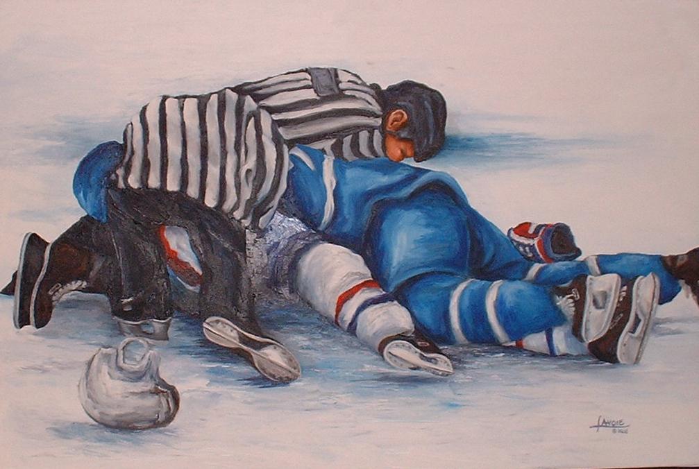 1007x676 Hockey Paintings - Hockey Painting