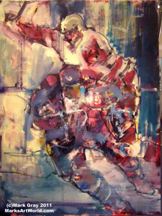 523x698 Abstract Hockey Painting - Hockey Painting
