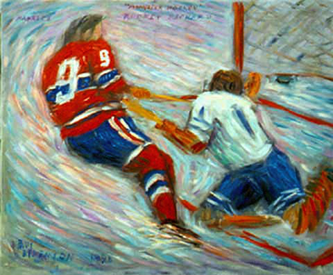 480x396 Rocket Richard Hockey Paintings And Prints By Paulb - Hockey Painting