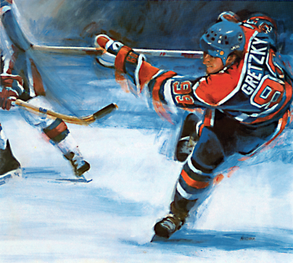600x539 Slap Shot - Hockey Painting