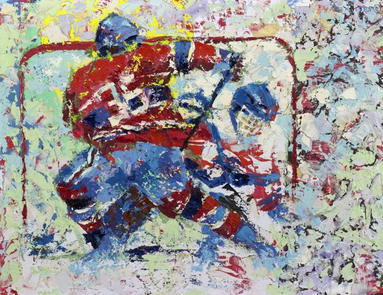 770x594 Saatchi Art Ice Hockey No 1 Painting By Walter Fahmy - Hockey Painting