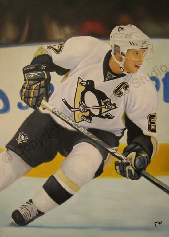 550x771 Sidney Crosby, Pittsburgh Penguins - Hockey Painting