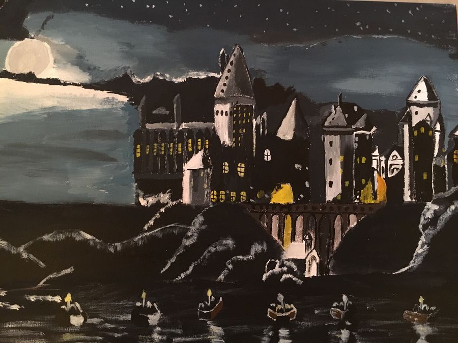 900x675 Hogwarts Castle Painting By Artist Soumya Kulkarni - Hogwarts Castle Painting