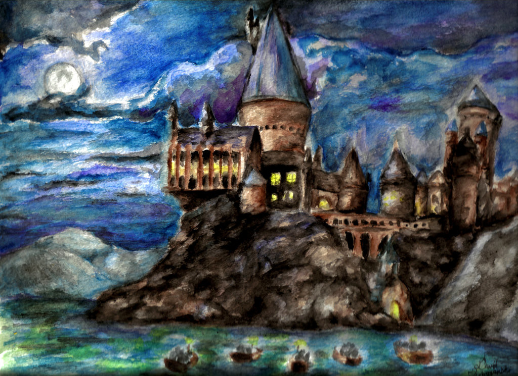 1024x745 David Sobozenski - Hogwarts Castle Painting