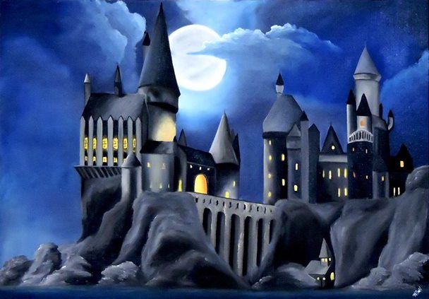 608x423 Hogwarts Castle (Taillon Luz) - Hogwarts Castle Painting