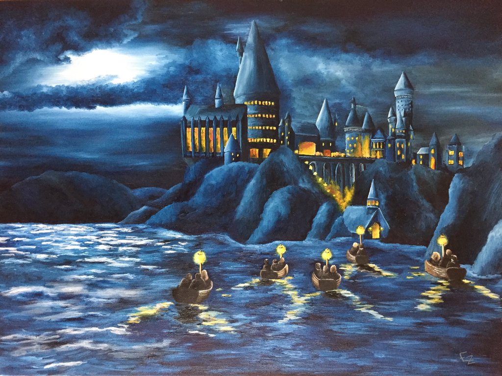 Hogwarts Castle Painting at PaintingValley.com | Explore collection of ...