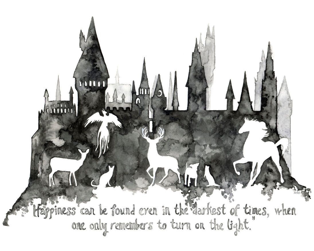 1096x877 Harry Potter Painting - Hogwarts Castle Painting
