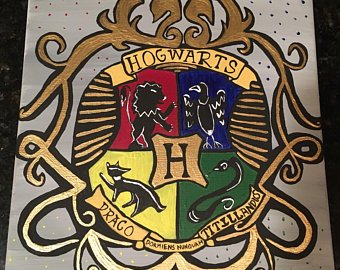 340x270 Hogwarts Painting Etsy - Hogwarts Crest Painting