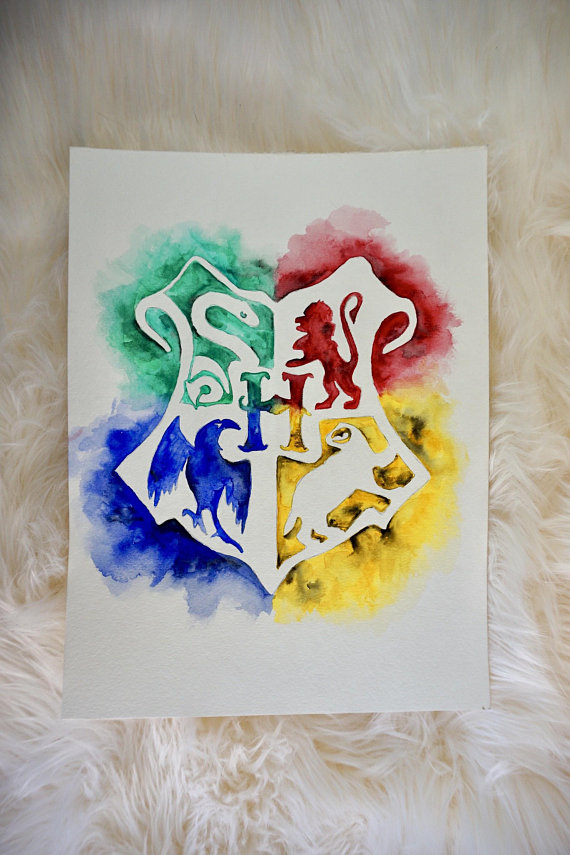 570x855 Original Handpainted Hogwarts Crest - Hogwarts Crest Painting